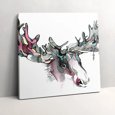 Produktbild von Moose abstraction – Leinwandbild Wandbild – 60x60 cm – Leinwandbilder – Wandbilder – Schlafzimmer – Flur