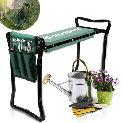 Productafbeelding van Tuinknieler tuinkruk - 2-in-1 - Opvouwbaar - Tot 150 kg - Met gereedschapstas