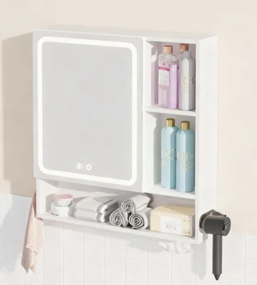 Immagine prodotto di Specchio da bagno con illuminazione a LED, dimmerabile, dimensioni 70 x 75 x 16 cm