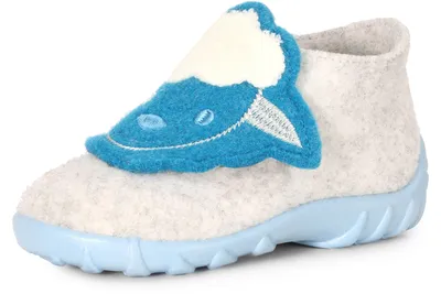Produktbild von Ladeheid Kinder Mädchen Jungen Hausschuhe aus Filz LA-618 (Schaf Hellgrau Türkis, 20 EU)