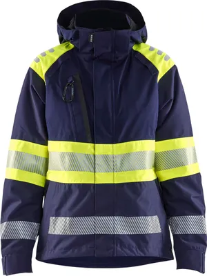 Produktbild von Blakläder Damen High Vis Shell Jacke 4430, Farbe:Marineblau/ High Vis Gelb, Größe:XS