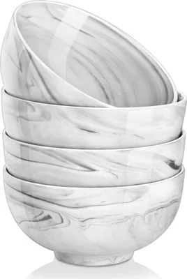 Produktbild von MALACASA Schüssel Set, Serie Regular, 4-tlg 750ml Marmor Porzellan Schalen Reisschüssel Suppenschäle Müslischäle