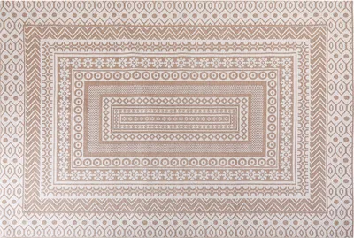 Produktbild von BELIANI Teppich Beige u. Weiß aus Jute 200 x 300 cm Rechteckig Geometrisches Muster für Wohnzimmer Schlafzimmer Flur