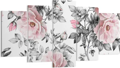 Produktbild von Bild auf Leinwand - Leinwandbild - Blumen Blätter Pflanze Rose - 160x85cm - Wand Bild - Wanddeko - Leinwanddruck - Bilder - Kunstdruck - Wanddekoration - Leinwand bilder - Wandkunst - EA160x85-2952