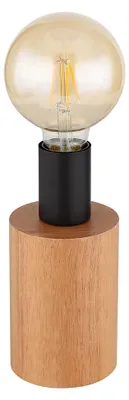 Produktbild von Tischleuchte, Holz, natur braun, schwarz matt, H 19,5 cm