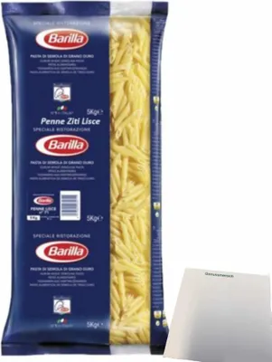 Produktbild von Barilla Penne Lisce N. 71 (5 kg Packung) + usy Block