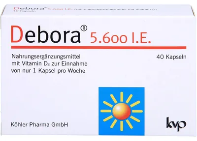 Immagine prodotto di Debora 5.600 U.I. capsule con vitamina D3, 40 capsule