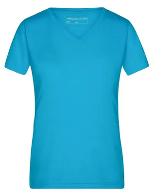 Image de James and Nicholson - T-shirt pour femmes, décolleté en V, modèle LT3168 (XXL) (Turquoise chiné)