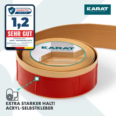 Immagine prodotto di Battiscopa Oslo personalizzabile con retro autoadesivo 50x15 mm faggio chiaro Lunghezza: 10 m