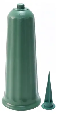 Grabvase mit Spike, Plastik, grün, 25 cm, für Friedhof