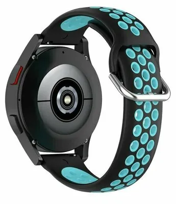 Produktbild von By Qubix passend für Garmin Venu / Sq / Sq2 / 2 plus - Silikon-Sportarmband mit Schnalle - Schwarz + Blau
