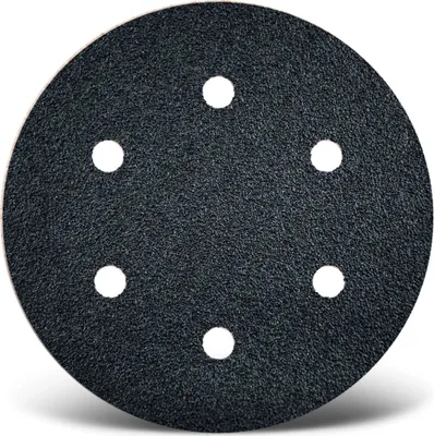 Produktbild von MENZER Black Klett-Schleifscheiben, 150 mm, 6-Loch, f. Exzenterschleifer, Siliciumcarbid (50 Stk.) K240