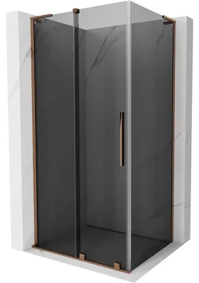 Obrázek produktu pro Mexen Velar L sprchový kout posuvný 100 x 90 cm, grafit, růžové zlato - 871-100-090-43-60