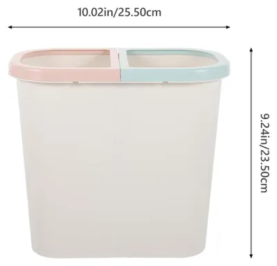 Obrázek produktu pro Dva plastové koše na odpad, bílé barvy, každý o objemu 10 litrů, vhodné do kuchyně