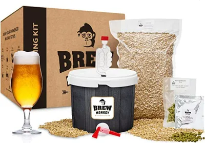 Produktbild von Brew Monkey® Bierbrauset Helles/Blond | Basic Set 5 Liter Bier | 6,4% Vol. | Bier Brauen Set | Männergeschenke | Bier Geschenke für Männer | Geburtstagsgeschenk für Männer