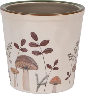 Zdjęcie produktu dla Clayre & Eef Doniczka Ø 17x16 cm Beżowe ceramiczne grzyby