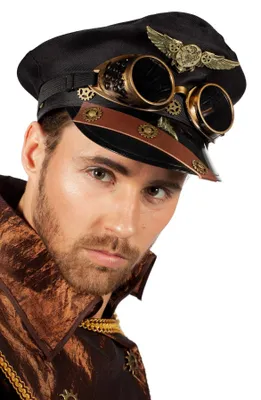 Immagine prodotto di Cappello da aviatore steampunk con visiera, per adulti