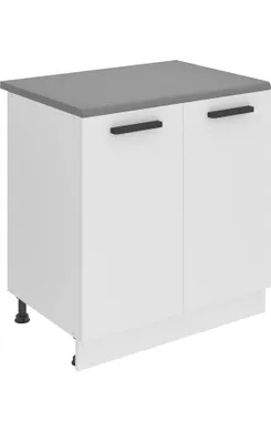 Produktbild von Belini Unterschrank Küche, Küchenunterschrank 80 cm Breite. SD Küchenunterschrank mit Arbeitsplatte. Küchenschrank mit 2 Türen, Weiß matt