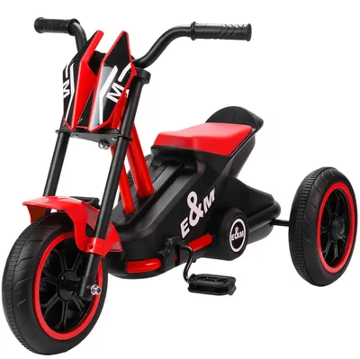 Produktbild von Dreirad, Kinderfahrrad, Laufrad, Kinderrad mit Pedal, Lauffahrrad für Kinder 18-36 Monaten, Stahl, 79x44x50 cm, Rot