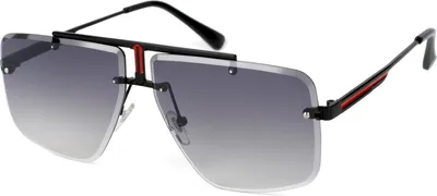 Produktbild von styleBREAKER Damen Sonnenbrille Halbrand mit getönten Rechteckigen Gläsern, Retro Metallrahmen, Diamantschliff 09020125
