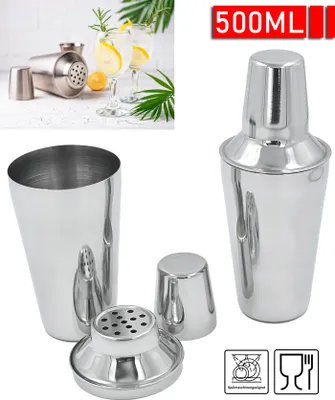Produktbild von Cocktailshaker Cocktail Shaker Set Barkeeper Milchshaker Bar Getränke Mixer Keeper Zubehör für Familien, Bars, Weihnachten, Party, Whisky, Martini Geschenk Edelstahl mit Sieb 500ml