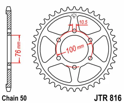 Obrázek produktu pro JT řetězové kolo 43T 530 JTR816.43