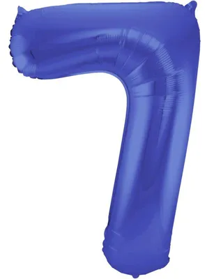 Produktbild von XL Folienballon Zahl 7 matt blau