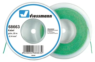 Produktbild von Viessmann 68663 - Kabel auf Abrollspule 0,14 mmÃ‚², grün, 25 m  - Neu