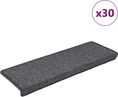 Obrázok produktu pre Schodové rohože 30 ks 65x21x4 cm tmavošedé s obdĺžnikovým okrajom