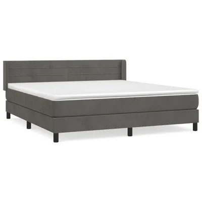 Immagine prodotto di vidaXL Letto a molle con materasso grigio scuro 180x200 cm in velluto