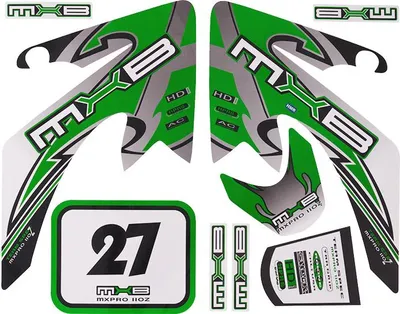 Produktbild von Aufkleber Set X - Grün Pit Bike Dirt Bike HMParts