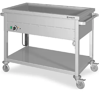 Image de Chariot bain-marie avec une cuve, pour 2x GN1/880x600x850 mm