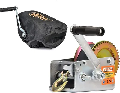 Produktbild von VERDA Winde Seilwinde Gurtwinde Handseilwinde Bootswinde Stahlseil/Textilband (Gurtwinde 2500lbs)