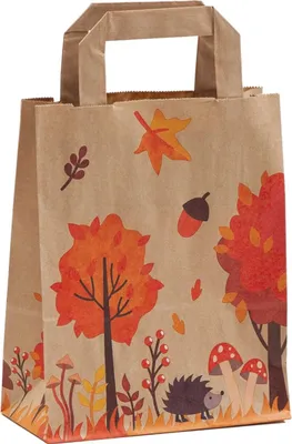 Produktbild von Papiertragetasche Motiv "Herbst", 18 + 8 x 22 cm, 25 Stück
