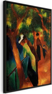 Produktbild von Italienischer Leinwand Leinwandbild - Sonniger Weg (August Macke) 60x90 cm Reproduktionen l-F-13209-b-a