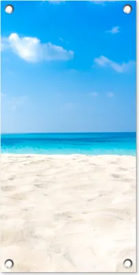 Produktbild von MuchoWow® 30x60 cm Outdoor-Poster Gartendeko Sichtschutz Garten Poster für den Garten  Strand - Meer - Sand
