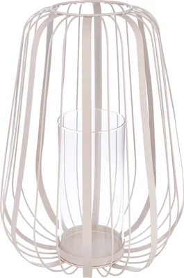 Produktbild von Gilde Windlicht, "Rimini", Glas, Metall, beige, VE 3, H. 35 cm, D. 24 cm 69738 4063387697382