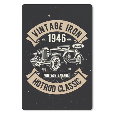 Produktbild von MuchoWow® Mauspad Mousepad Mancave - Auto - Schwarz - Vintage 40x60 cm - Mousepads - Maus Mat - Pad - Mausunterlage - Schreibtisch Accesoire