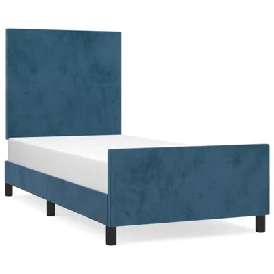 Produktbild von Bettgestell ohne Matratze Dunkelblau 90x200 cm Samt