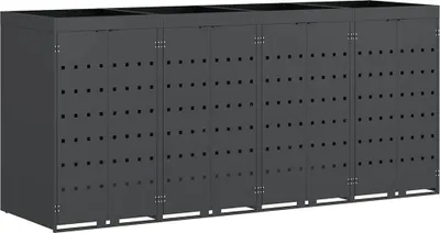 Image de vidaXL Poubelle de chariot pour 4 conteneurs Anthracite