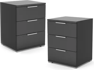 Produktbild von Vitalispa Nachttisch Florenz, 46 x 60 cm 2er Set, Schwarz