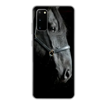 Produktbild von MuchoWow® Handyhülle Schutzhülle Hülle für Samsung Galaxy S20 Pferd - Schwarz - Halfter Silikon Softcase Handy Hülle - Bild
