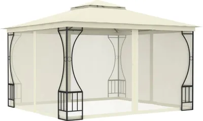 Produktbild von Möbel Pavillon mit Netz 300x300x265 cm Creme - Pavillons & Partyzelte CLORIS1430327