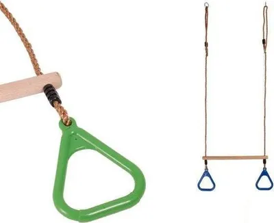 Produktbild von Trapezreifen dreieckig aus Holz, hellgrün, für Kinder & Erwachsene, 50 kg, Spielplatz