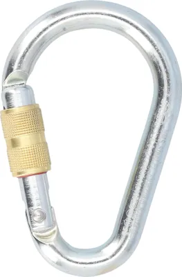 Produktbild von STUBAI Stahl-Karabiner | HMS Steel EL | Kletter-Karabiner mit Easylock-Verschluss | Karabinerhaken | Schraubkarabiner | Karabiner zum Klettern, Topropen, Industrieklettern