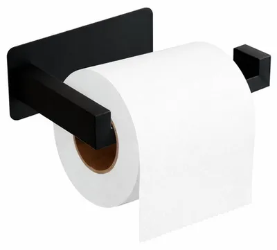 Produktbild von MINISMUS Toilettenpapierhalter selbstklebend, schwarz, Edelstahl