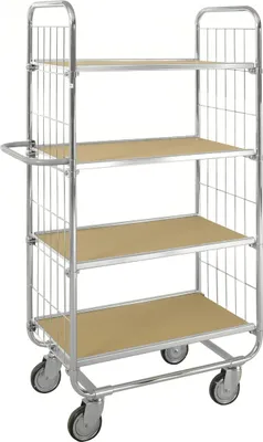 Produktbild von Kongamek ESD-Etagenwagen Serie 8000-XL mit 4 Etagen 1200x425mm Ladefläche mit Bremse