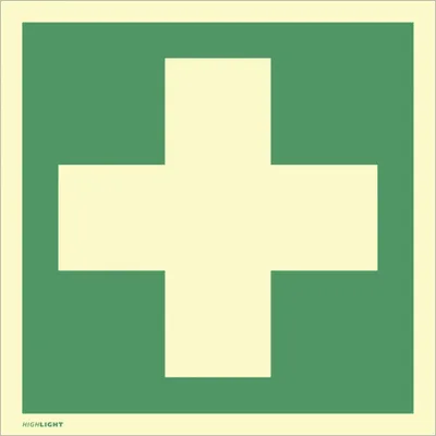 Produktbild von Dreifke® Aufkleber Erste Hilfe, ISO 7010, PVC-U selbstklebend, langnachleucht...