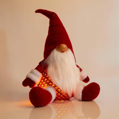 Image de Poupées décoratives de Noël avec éclairage LED - 35 cm - Nécessite 3 piles AA