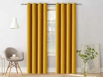 Produktbild von 2x Gelber Vorhang OXFORD 140x250, KI-generiertes Bild